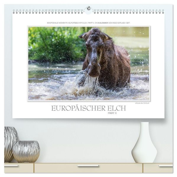Emotionale Momente: Europäischer Elch Part II (hochwertiger Premium Wandkalender 2026 DIN A2 quer) Kunstdruck in Hochglanz