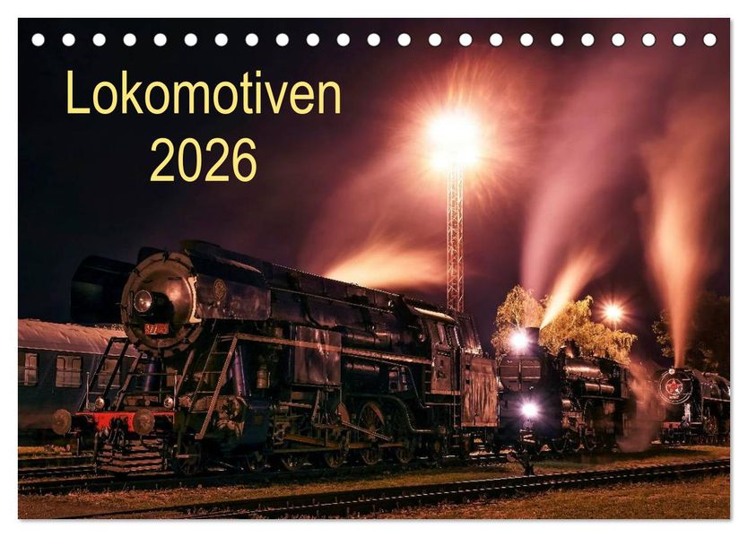 Lokomotiven 2026 (Tischkalender 2026 DIN A5 quer) CALVENDO Monatskalender