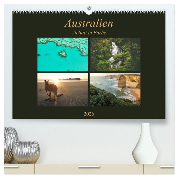 Australien - Farbige Vielfalt (hochwertiger Premium Wandkalender 2026 DIN A2 quer) Kunstdruck in Hochglanz