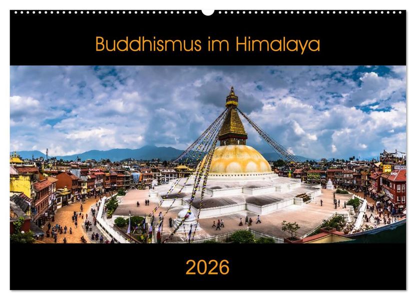 Buddhismus im Himalaya (Wandkalender 2026 DIN A2 quer) CALVENDO Monatskalender