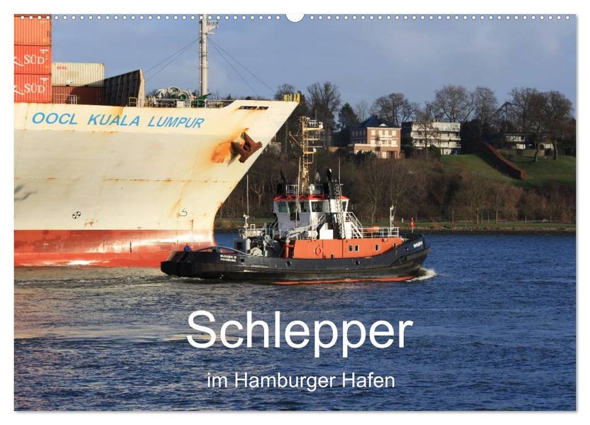Schlepper im Hamburger Hafen (Wandkalender 2026 DIN A2 quer) CALVENDO Monatskalender