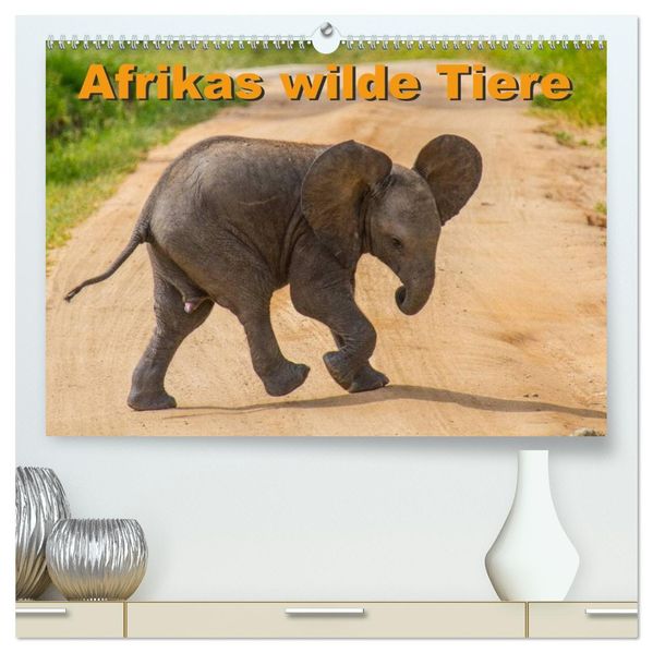Afrikas wilde Tiere (hochwertiger Premium Wandkalender 2026 DIN A2 quer) Kunstdruck in Hochglanz