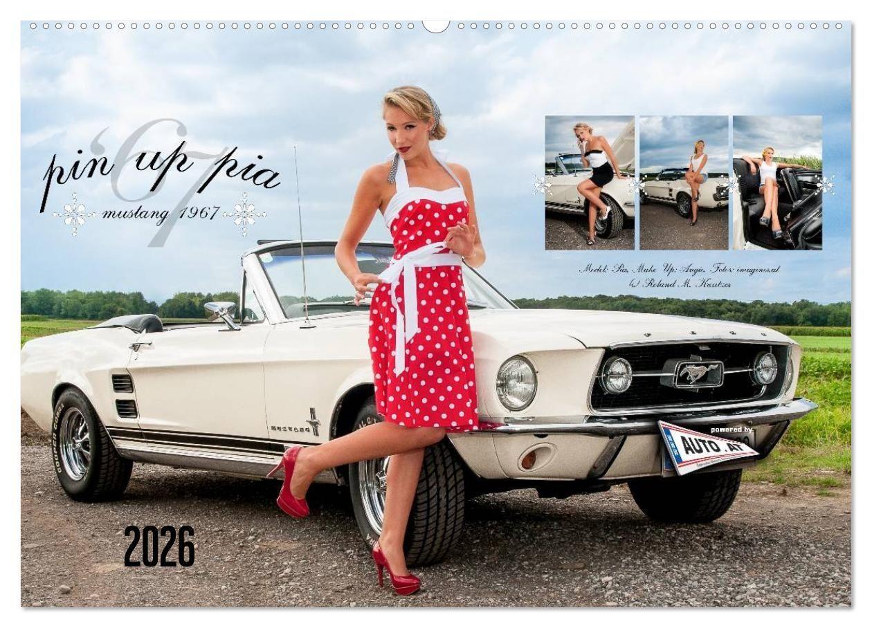 Pin Up Pia & Mustang '67 (Wandkalender 2026 DIN A2 quer) CALVENDO Monatskalender