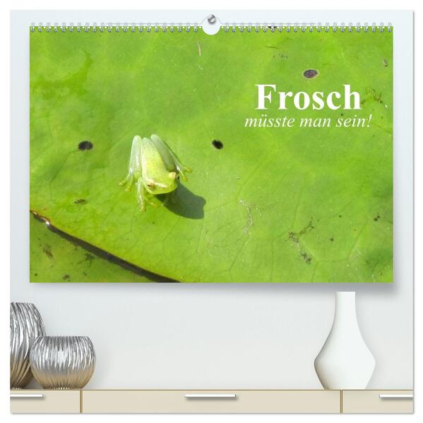Frosch müsste man sein! (hochwertiger Premium Wandkalender 2026 DIN A2 quer) Kunstdruck in Hochglanz