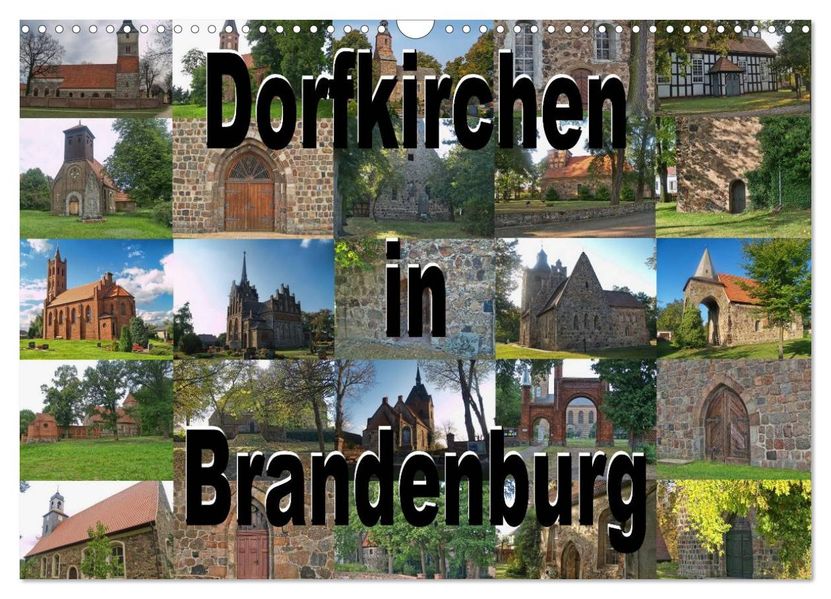 Dorfkirchen in Brandenburg (Wandkalender 2026 DIN A3 quer) CALVENDO Monatskalender