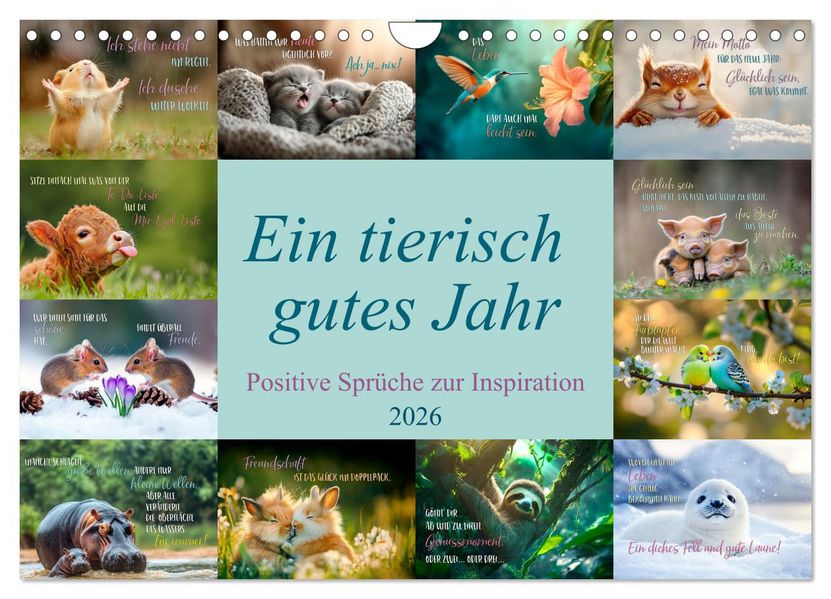 Ein tierisch gutes Jahr (Wandkalender 2026 DIN A4 quer) CALVENDO Monatskalender