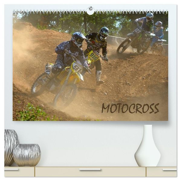 Motocross (hochwertiger Premium Wandkalender 2026 DIN A2 quer) Kunstdruck in Hochglanz