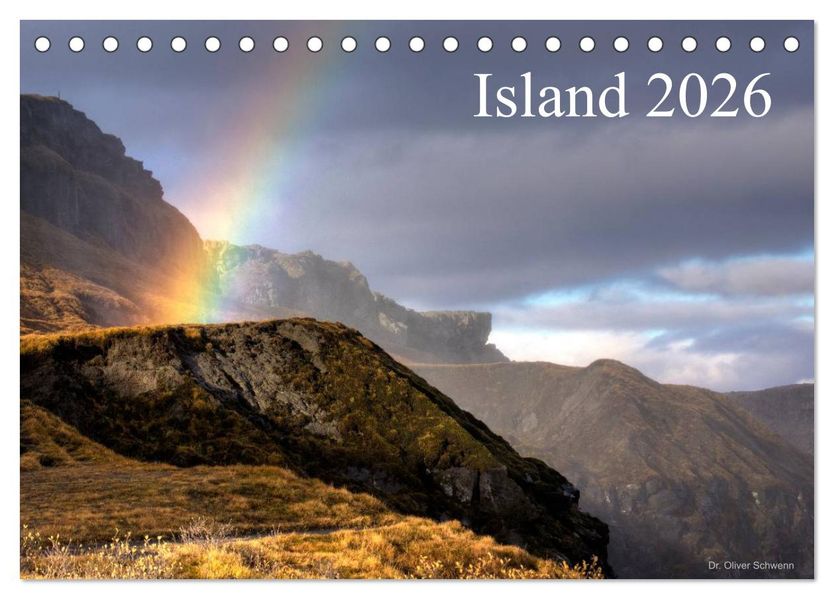 Island 2026 (Tischkalender 2026 DIN A5 quer) CALVENDO Monatskalender