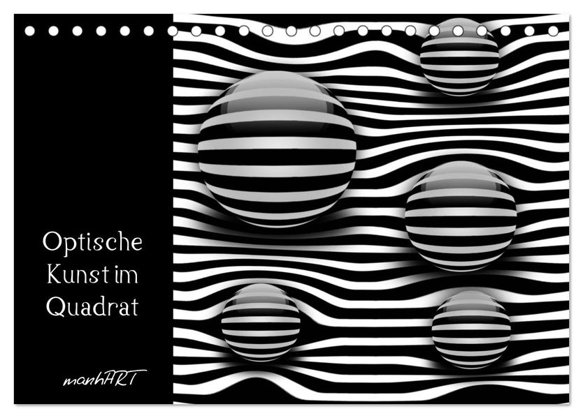 Optische Kunst im Quadrat (Tischkalender 2026 DIN A5 quer) CALVENDO Monatskalender