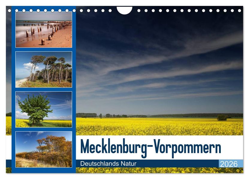 Mecklenburg-Vorpommern (Wandkalender 2026 DIN A4 quer) CALVENDO Monatskalender