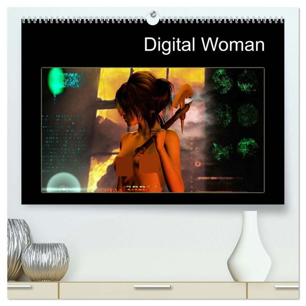Digital Woman (hochwertiger Premium Wandkalender 2026 DIN A2 quer) Kunstdruck in Hochglanz