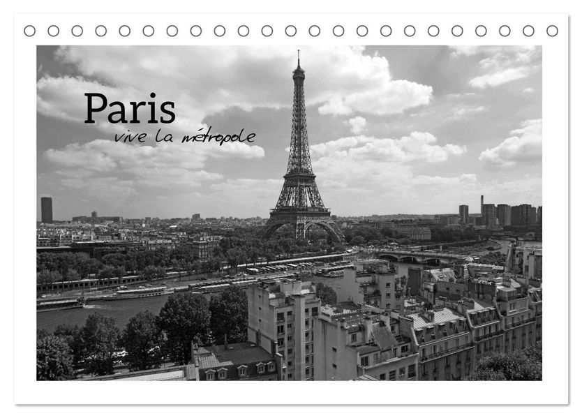 Paris vive la métropole (Tischkalender 2026 DIN A5 quer) CALVENDO Monatskalender