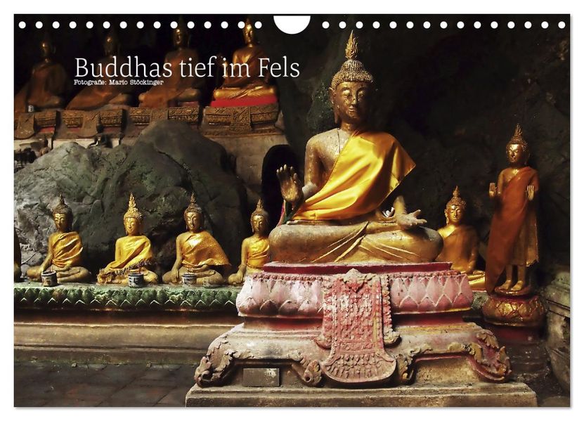 Buddhas tief im Fels (Wandkalender 2026 DIN A4 quer) CALVENDO Monatskalender