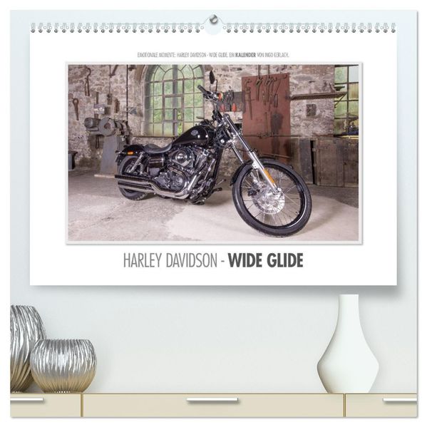 Emotionale Momente: Harley Davidson - Wide Glide (hochwertiger Premium Wandkalender 2026 DIN A2 quer) Kunstdruck in Hochglanz