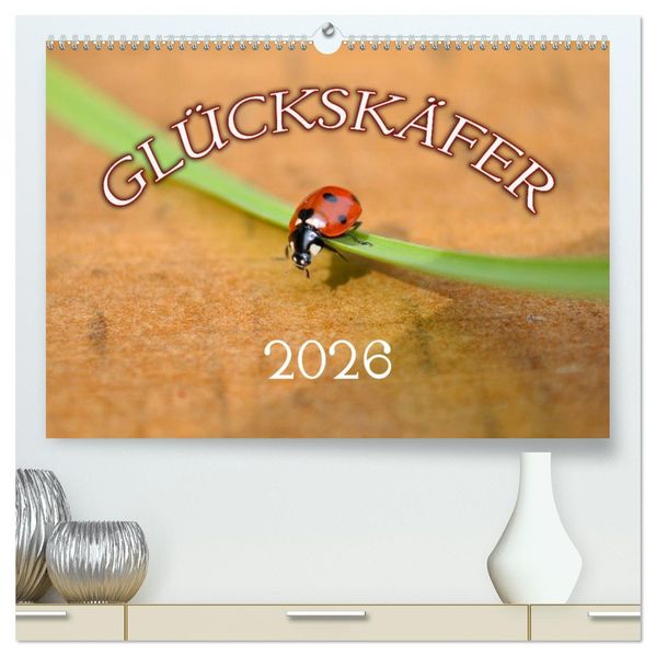 Marienkäfer 2026 (hochwertiger Premium Wandkalender 2026 DIN A2 quer) Kunstdruck in Hochglanz