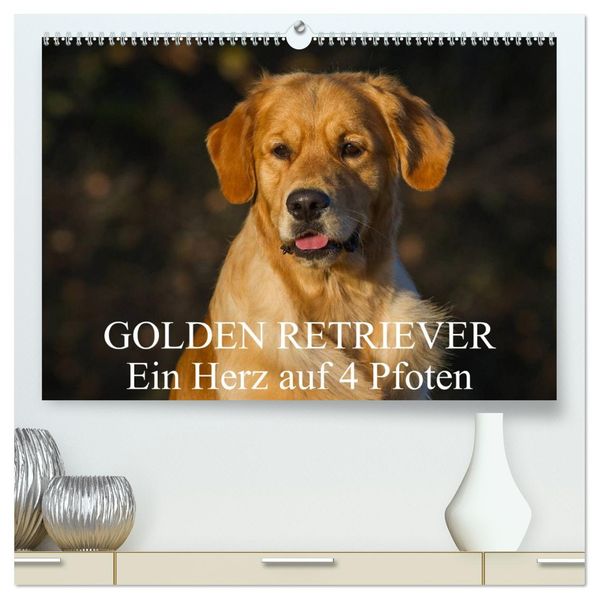 Golden Retriever - Ein Herz auf 4 Pfoten (hochwertiger Premium Wandkalender 2026 DIN A2 quer) Kunstdruck in Hochglanz