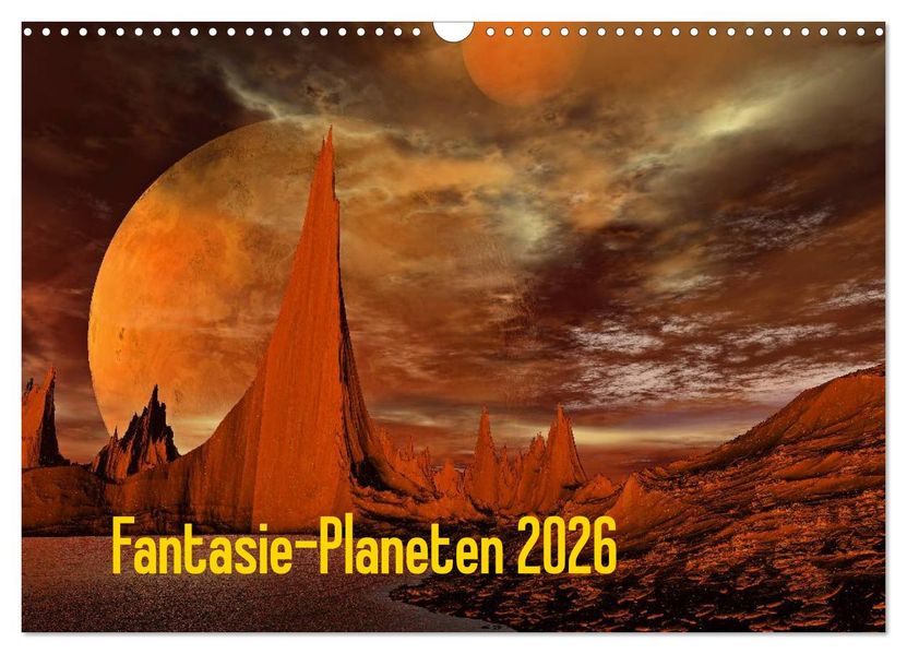 Fantasie-Planeten (Wandkalender 2026 DIN A3 quer) CALVENDO Monatskalender