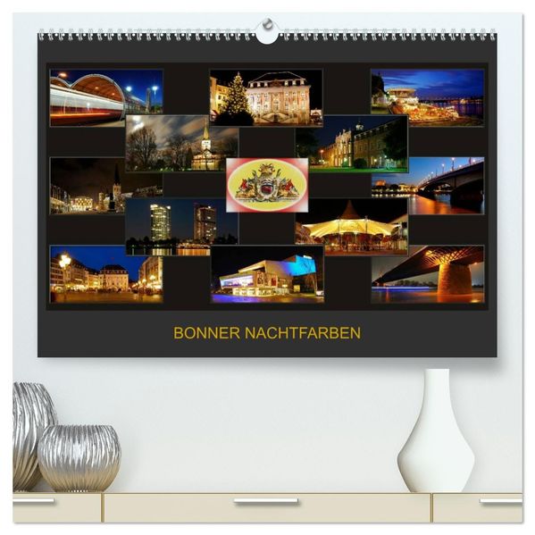 BONNER NACHTFARBEN (hochwertiger Premium Wandkalender 2026 DIN A2 quer) Kunstdruck in Hochglanz