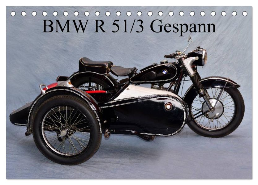 BMW R 51/3 Gespann (Tischkalender 2026 DIN A5 quer) CALVENDO Monatskalender