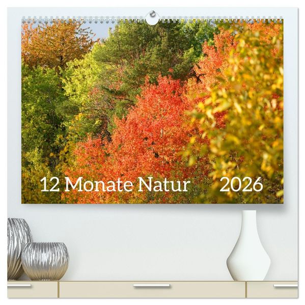 12 Monate Natur (hochwertiger Premium Wandkalender 2026 DIN A2 quer) Kunstdruck in Hochglanz