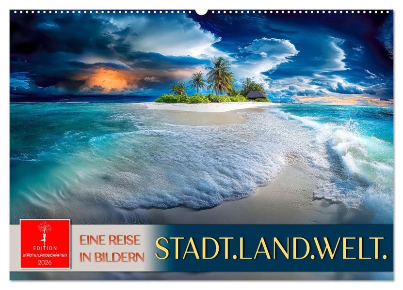 Stadt.Land.Welt. - eine Reise in Bildern (Wandkalender 2026 DIN A2 quer) CALVENDO Monatskalender