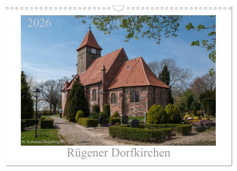 Dorfkirchen auf Rügen (Wandkalender 2026 DIN A3 quer) CALVENDO Monatskalender