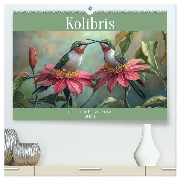 Kolibris - Zauberhafte Fantasiewerke (hochwertiger Premium Wandkalender 2026 DIN A2 quer) Kunstdruck in Hochglanz