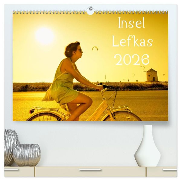 Insel Lefkas (hochwertiger Premium Wandkalender 2026 DIN A2 quer) Kunstdruck in Hochglanz