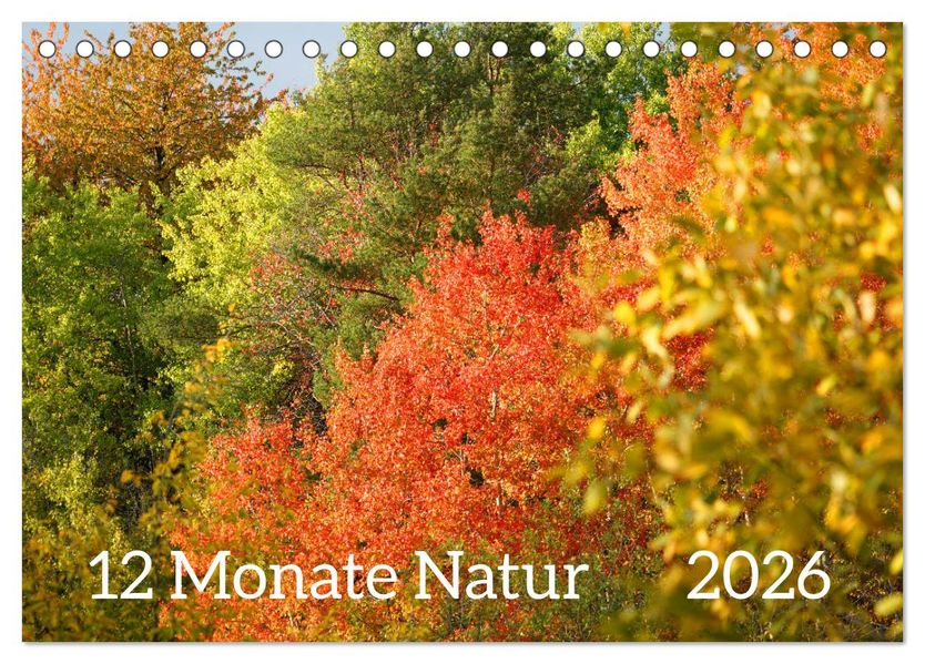 12 Monate Natur (Tischkalender 2026 DIN A5 quer) CALVENDO Monatskalender