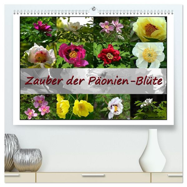 Zauber der Päonien-Blüte (hochwertiger Premium Wandkalender 2026 DIN A2 quer) Kunstdruck in Hochglanz