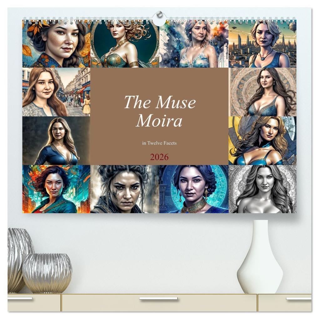The Muse Moira in Twelve Facets (High Quality Premium Wall Calendar 2026 DIN A2 landscape)CALVENDO 12 Month Wall Calendar