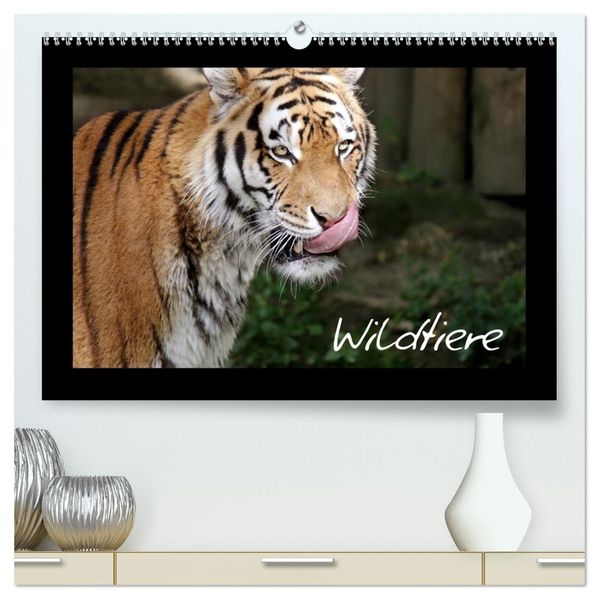 Wildtiere (hochwertiger Premium Wandkalender 2026 DIN A2 quer) Kunstdruck in Hochglanz