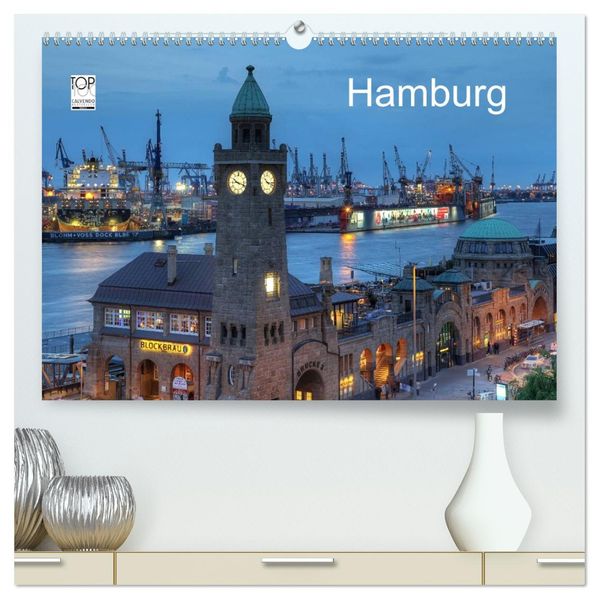 Hamburg (hochwertiger Premium Wandkalender 2026 DIN A2 quer) Kunstdruck in Hochglanz