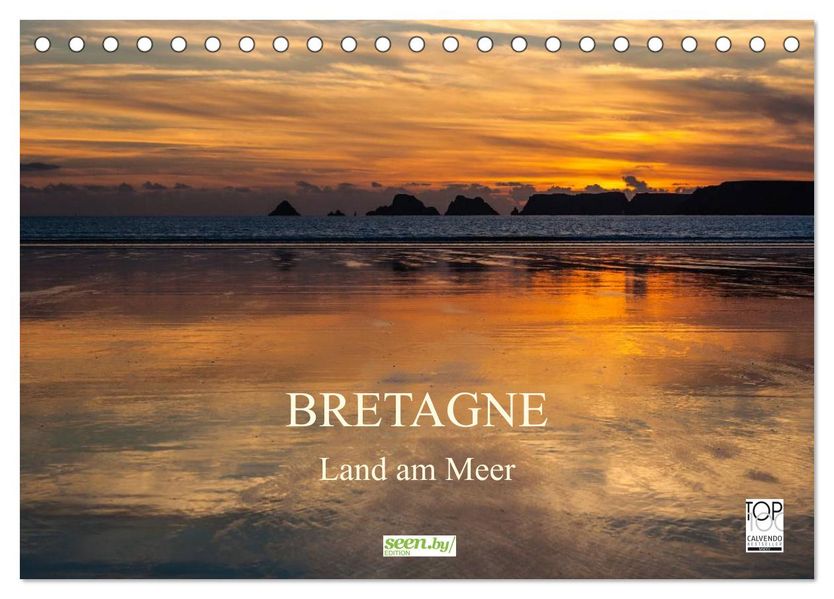 Bretagne - Land am Meer (Tischkalender 2026 DIN A5 quer) CALVENDO Monatskalender
