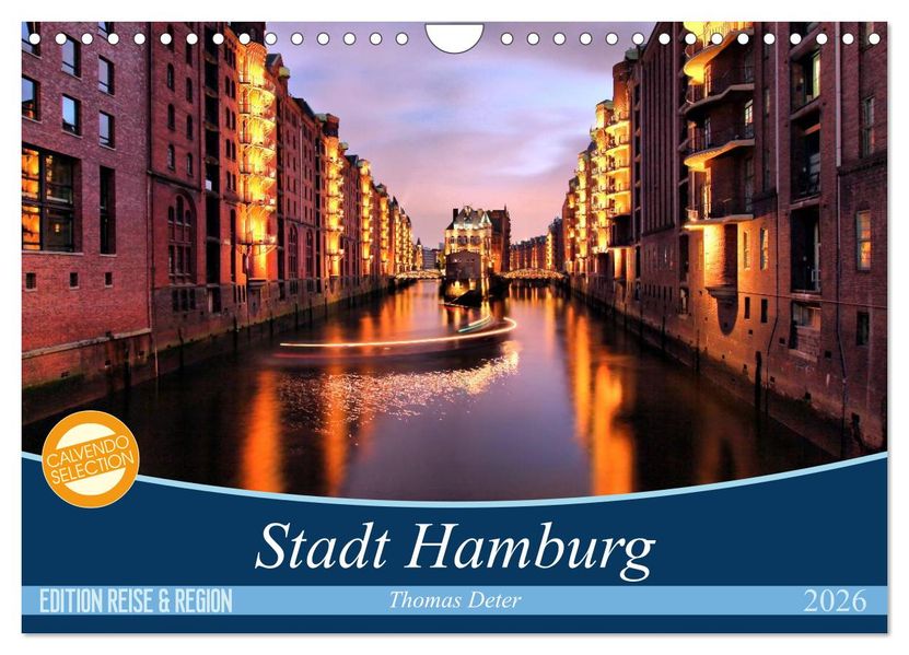 Stadt Hamburg (Wandkalender 2026 DIN A4 quer) CALVENDO Monatskalender
