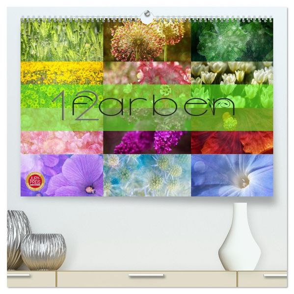 12 Farben (hochwertiger Premium Wandkalender 2026 DIN A2 quer) Kunstdruck in Hochglanz