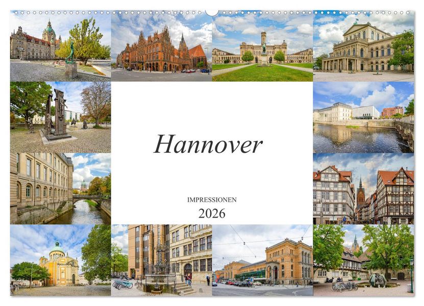 Hannover Stadtansichten (Wandkalender 2026 DIN A2 quer) CALVENDO Monatskalender