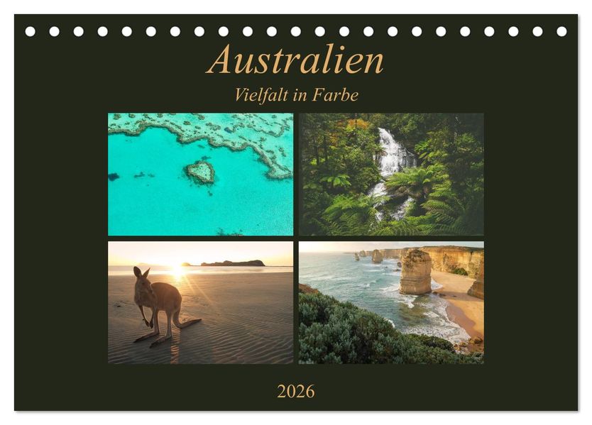 Australien - Farbige Vielfalt (Tischkalender 2026 DIN A5 quer) CALVENDO Monatskalender