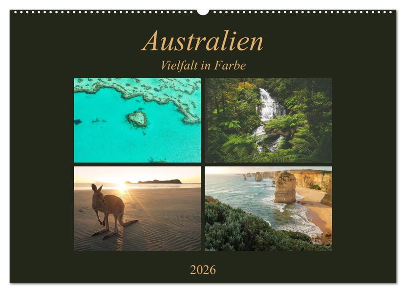 Australien - Farbige Vielfalt (Wandkalender 2026 DIN A2 quer) CALVENDO Monatskalender