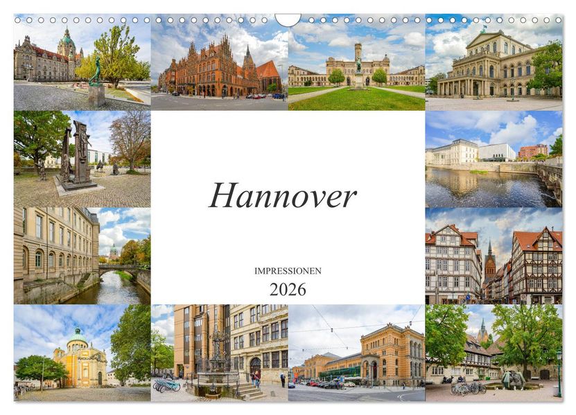 Hannover Stadtansichten (Wandkalender 2026 DIN A3 quer) CALVENDO Monatskalender