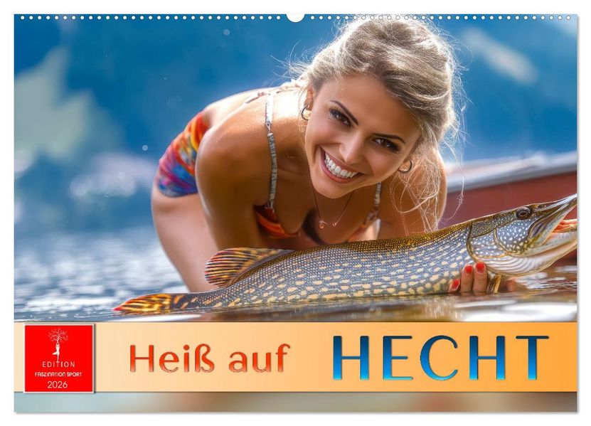 Heiß auf Hecht (Wandkalender 2026 DIN A2 quer) CALVENDO Monatskalender