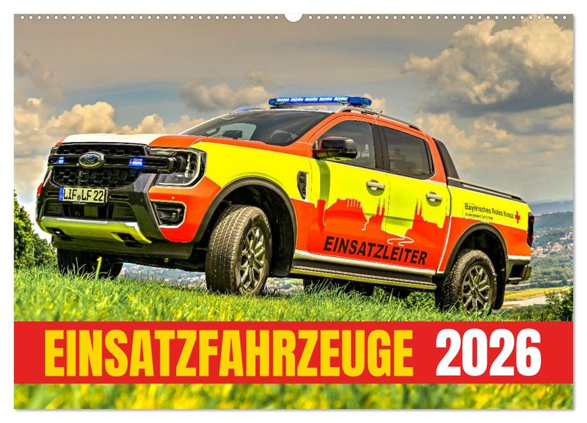 Einsatzfahrzeuge 112 (Wandkalender 2026 DIN A2 quer) CALVENDO Monatskalender