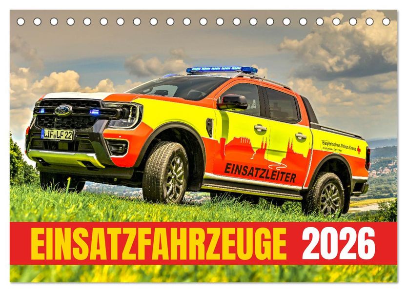 Einsatzfahrzeuge 112 (Tischkalender 2026 DIN A5 quer) CALVENDO Monatskalender