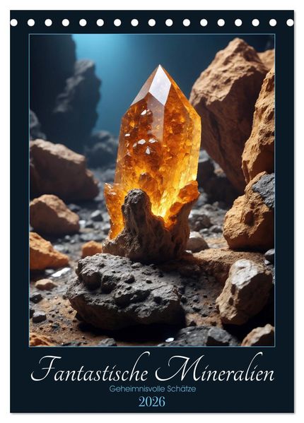 Fantastische Mineralien - Geheimnisvolle Schätze (Tischkalender 2026 DIN A5 hoch) CALVENDO Monatskalender