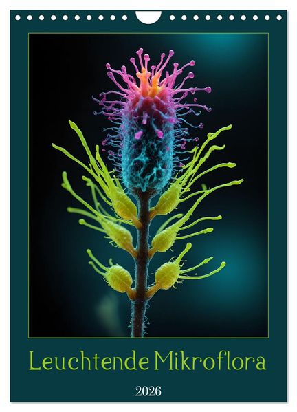 Leuchtende Mikroflora (Wandkalender 2026 DIN A4 hoch) CALVENDO Monatskalender