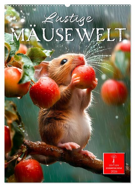 Lustige Mäusewelt (Wandkalender 2026 DIN A2 hoch) CALVENDO Monatskalender