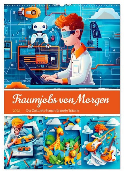 Traumjobs von Morgen - Der Zukunfts-Planer für große Träume (Wandkalender 2026 DIN A2 hoch) CALVENDO Monatskalender