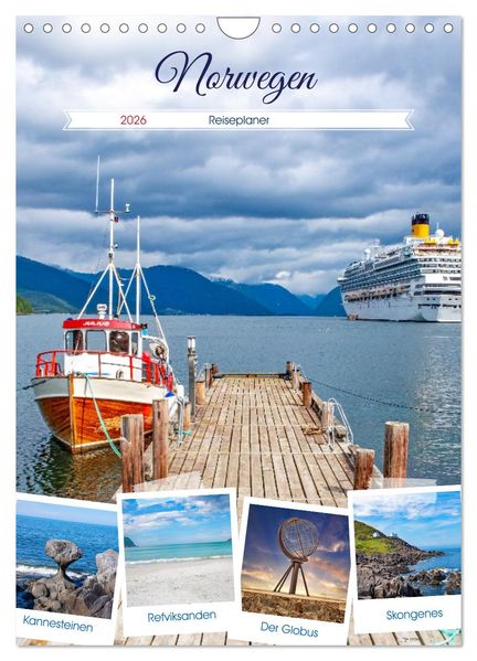 Norwegen - Reiseplaner (Wandkalender 2026 DIN A4 hoch) CALVENDO Monatskalender