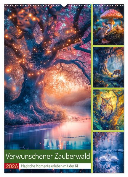 Verwunschener Zauberwald (Wandkalender 2026 DIN A2 hoch) CALVENDO Monatskalender