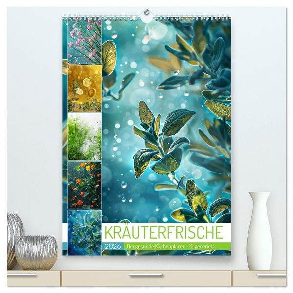 Kräuterfrische (hochwertiger Premium Wandkalender 2026 DIN A2 hoch) Kunstdruck in Hochglanz
